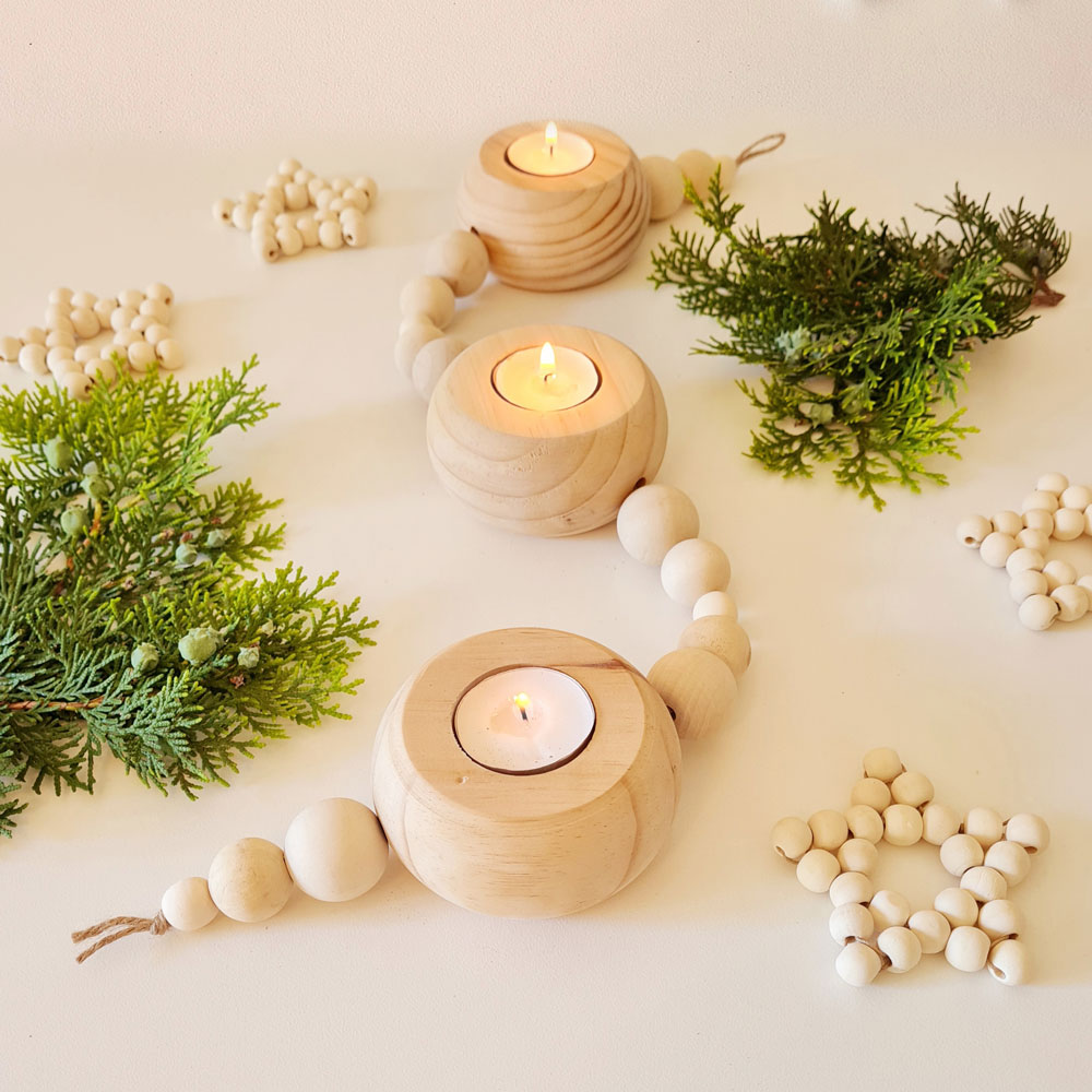 Candle Garland with tea lights Beaded by Luci