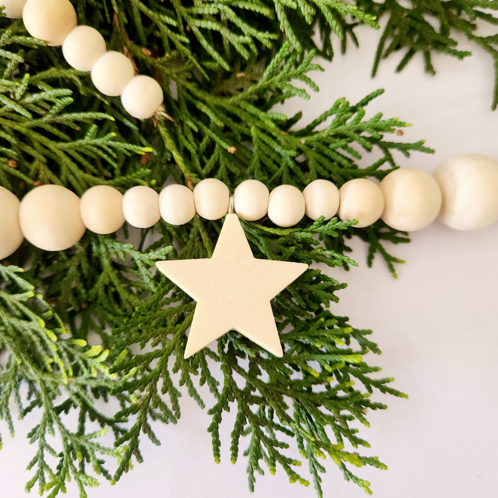 Christmas Tree Garland with Stars Beaded by Luci