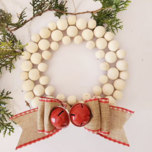 Natural Collar Wreath with Jingle Bells